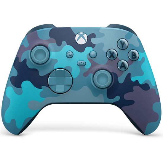 تصویر دسته ایکس باکس آبی ارتشی  طرح Mineral Camo